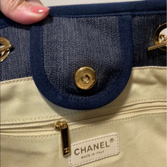 Chanel Medium Denim Deauville Tote Blue - Picture 8 of 14
